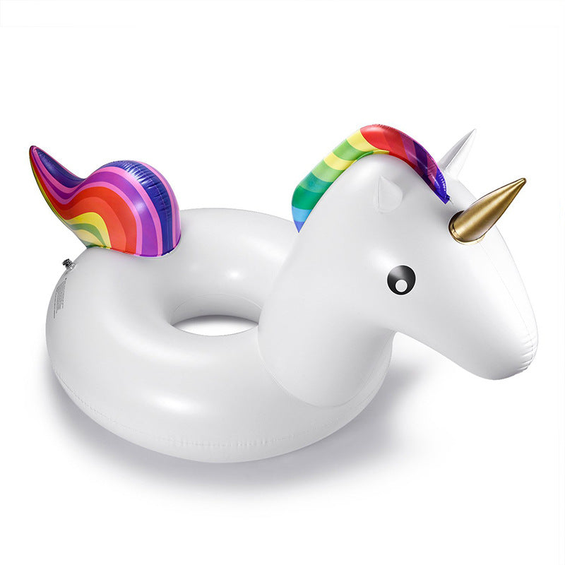 Ladies inflatable unicorn swimming ring with colorful design Kalsten