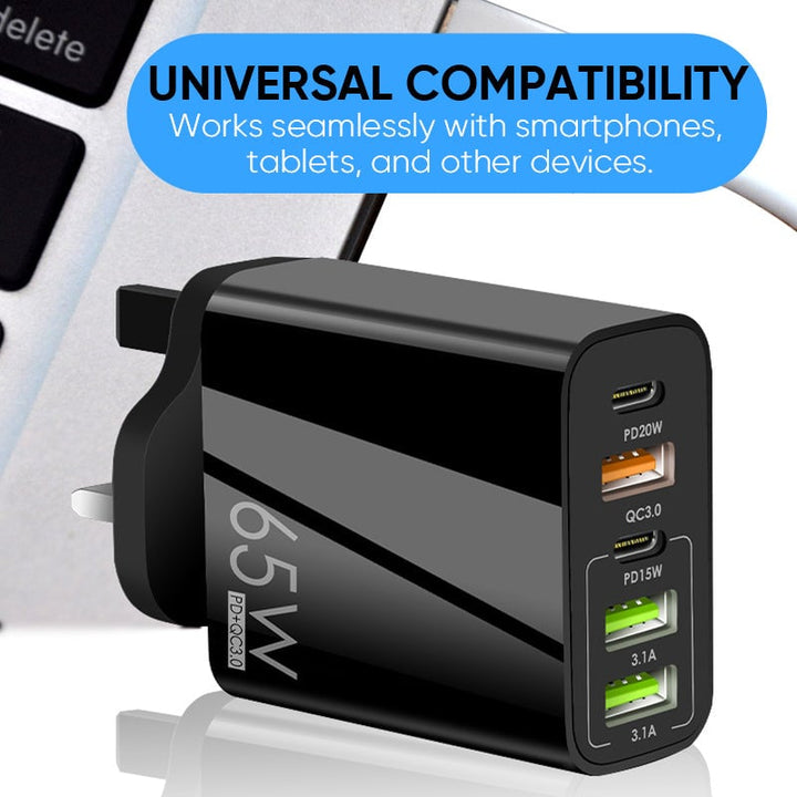 Multi-Port Adapter 65W Fast Charger - US Standard | Kalsten