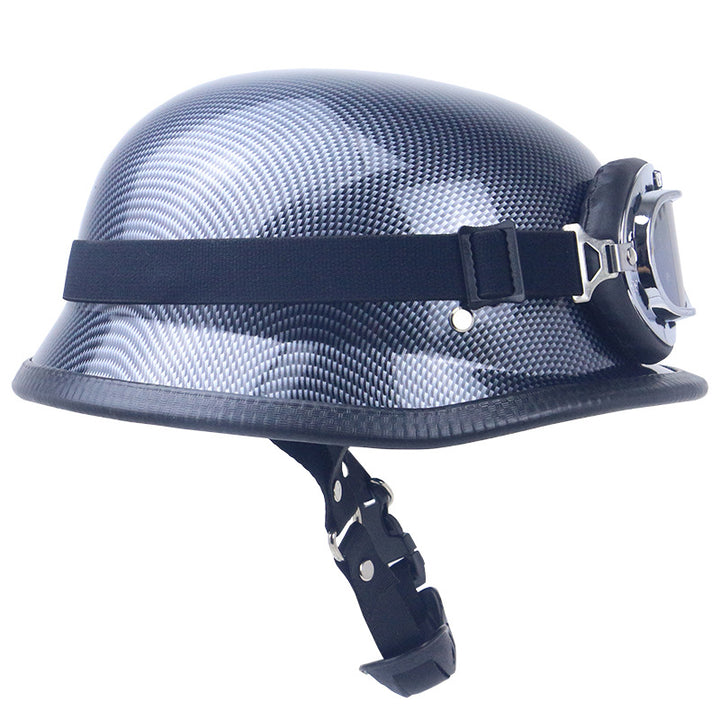 Retro Motorcycle Helmet with Goggles Kalsten