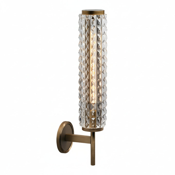 LED Wall Sconce Light – Modern American Copper Ribbed Glass (48x16cm / 18.9x6.3in) | Kalsten