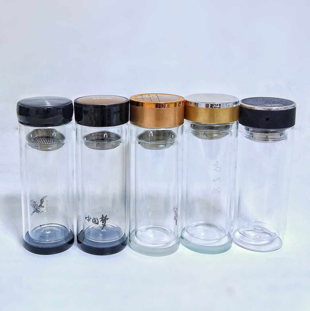 Women High-Quality Tea Glass Bottle with Integrated Stainless Steel Strainer Kalsten