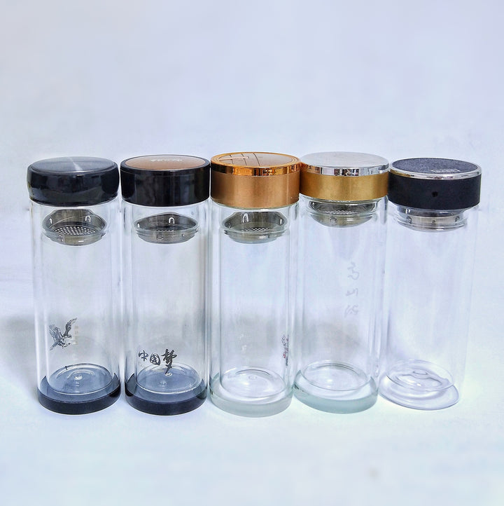Women High-Quality Tea Glass Bottle with Integrated Stainless Steel Strainer Kalsten