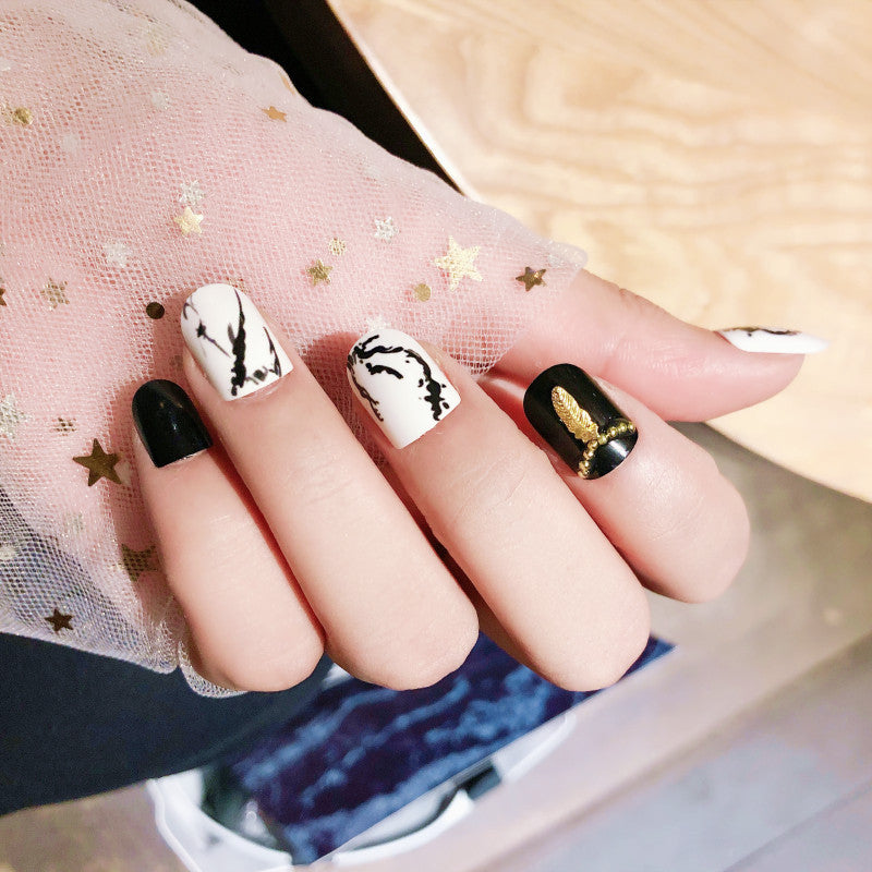 Artistic Marble Print Press-On Nails