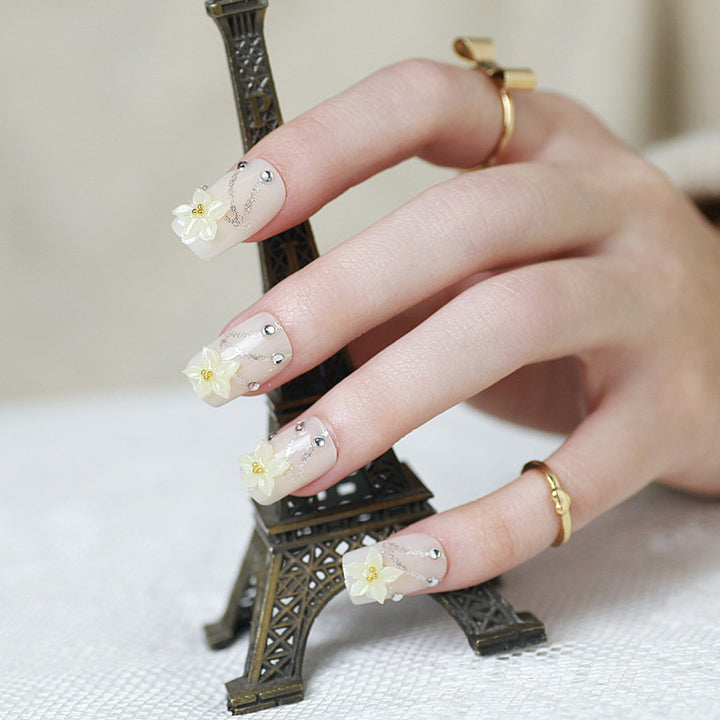Floral Decorated Press-On Nails