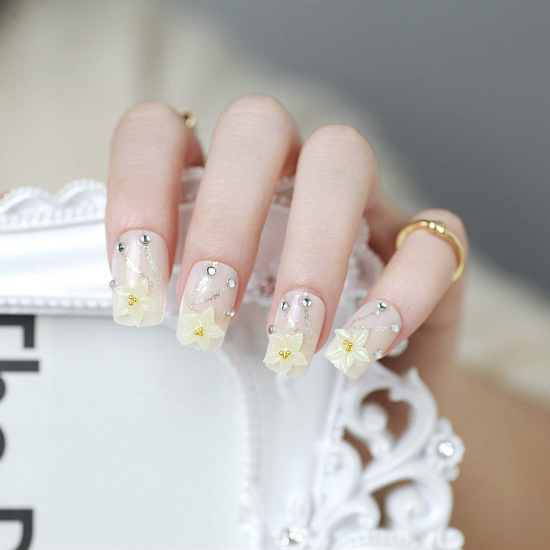 Floral Decorated Press-On Nails