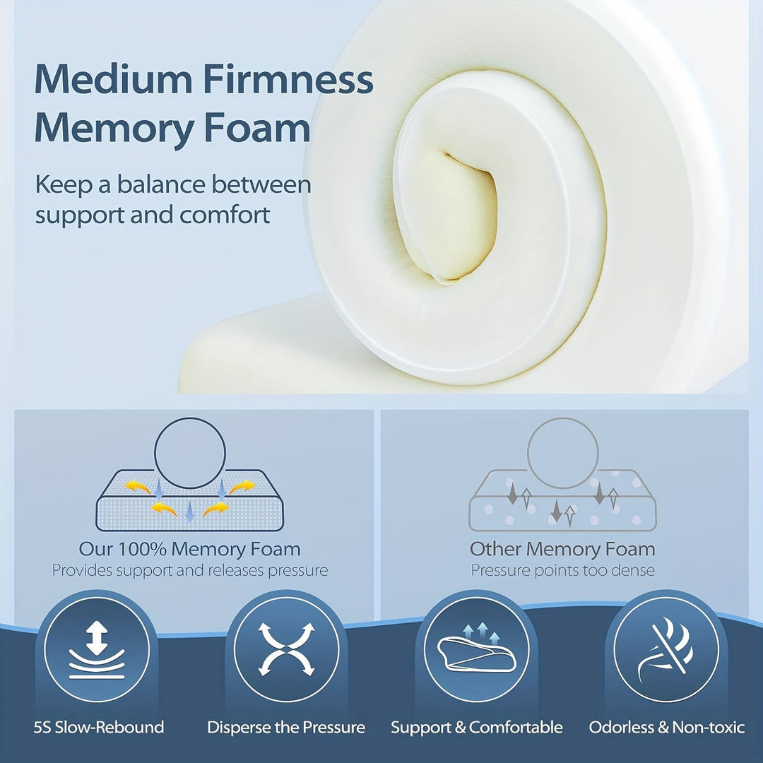 1pc Oval Macaron Pillow Cervical Memory Foam Pillow, Cooling Bed Pillow For Sleeping - Neck Pillows For Pain Relief Sleeping, Contour Support Ergonomic Pillow For Side Back Stomach Sleepers Using High And Low Partition | Kalsten
