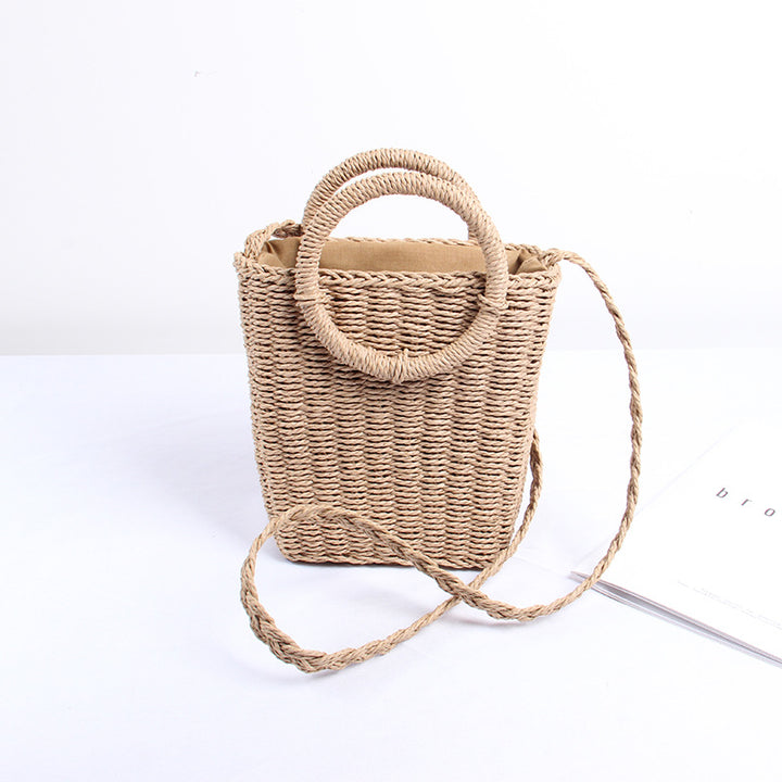 Handmade wicker bag with round handles Kalsten