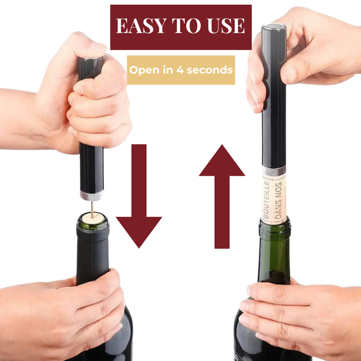 Kalsten | WineLuxe Air Pressure Wine Opener – Stainless Steel & Ergonomic Design