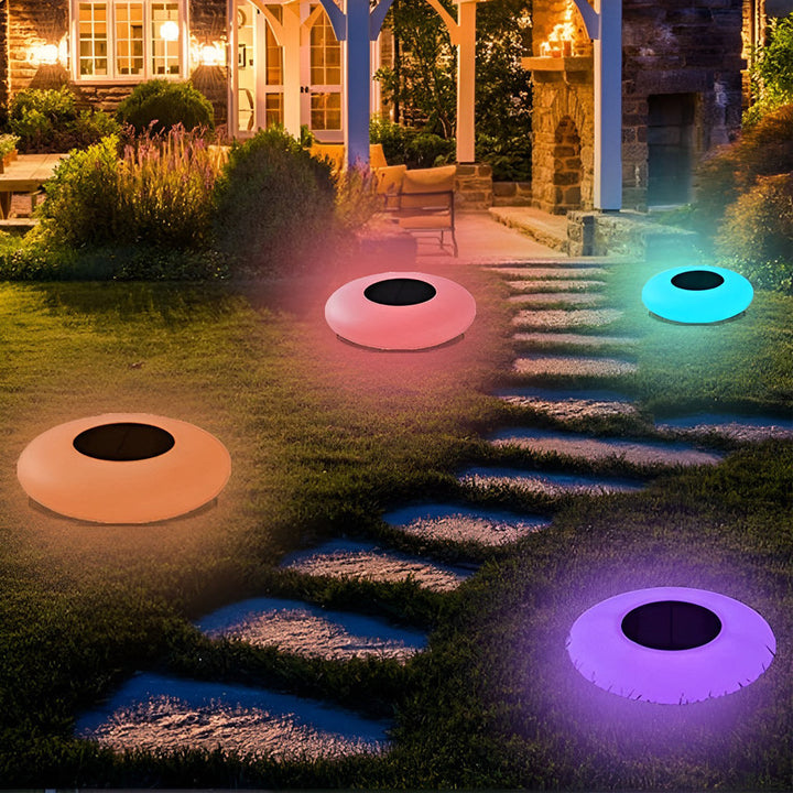 Round Colorful RGB LED Waterproof Solar Modern Outdoor Lights Pool Lights | Kalsten