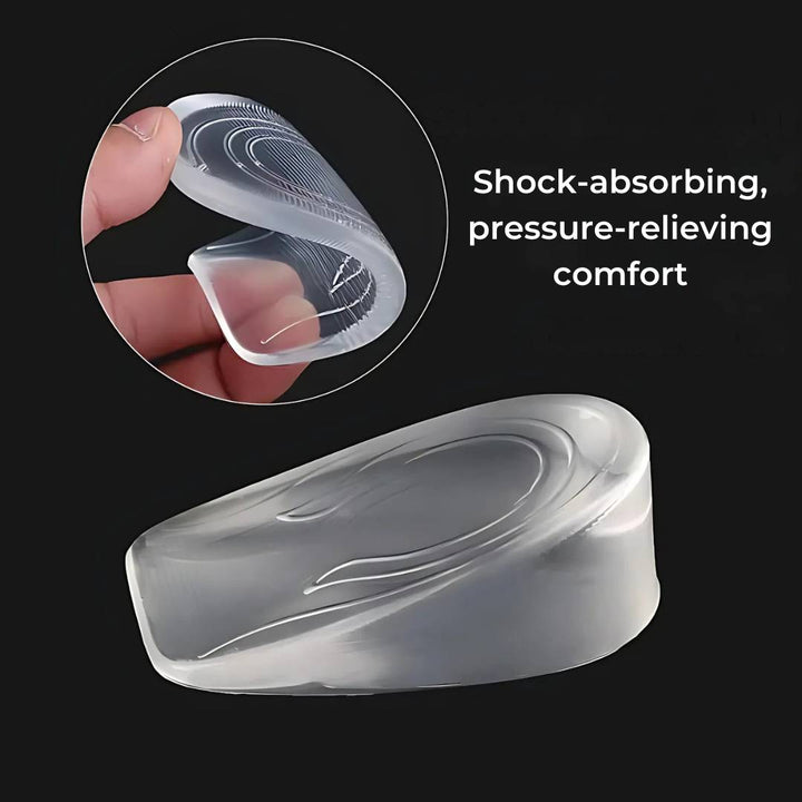 LiftComfort Silicone Gel Heel Lifting Inserts | Height Increase - Pain Relief for Plantar Fasciitis - Shock Absorption - Better Posture Kalsten