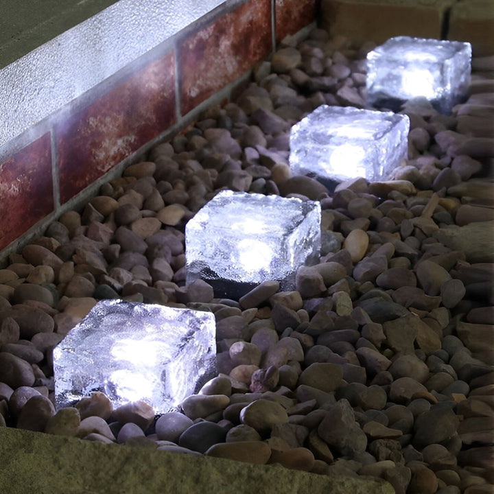 2V Mount-Free Ice Cube Lights Colorful Modern Smart Solar Outdoor Step Lighting | Kalsten