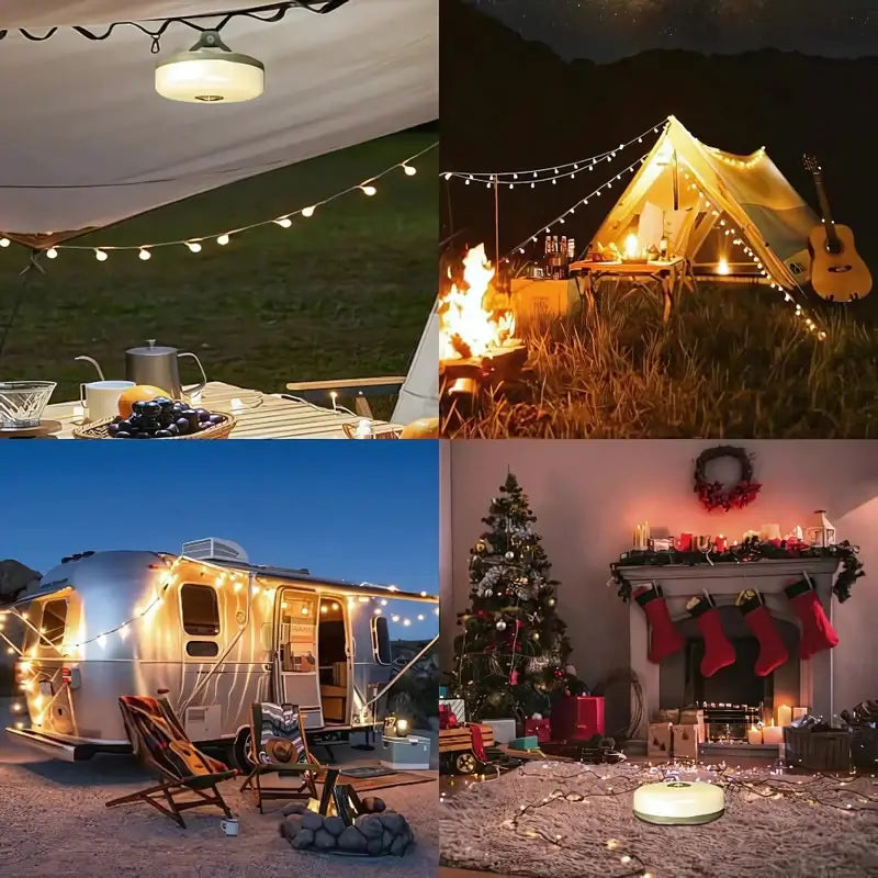 Rechargeable Camping Light with String Lights