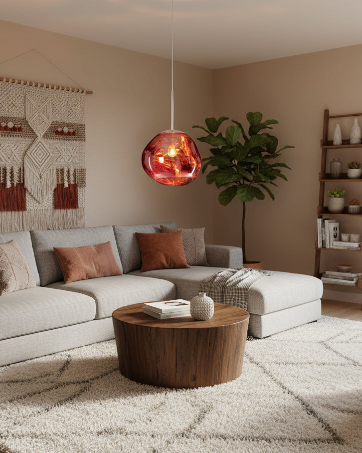 Pendant Lamp Metal 11 in Adjustable Ceiling Light Silver Gold Rose Gold Smoky Gray | Kalsten