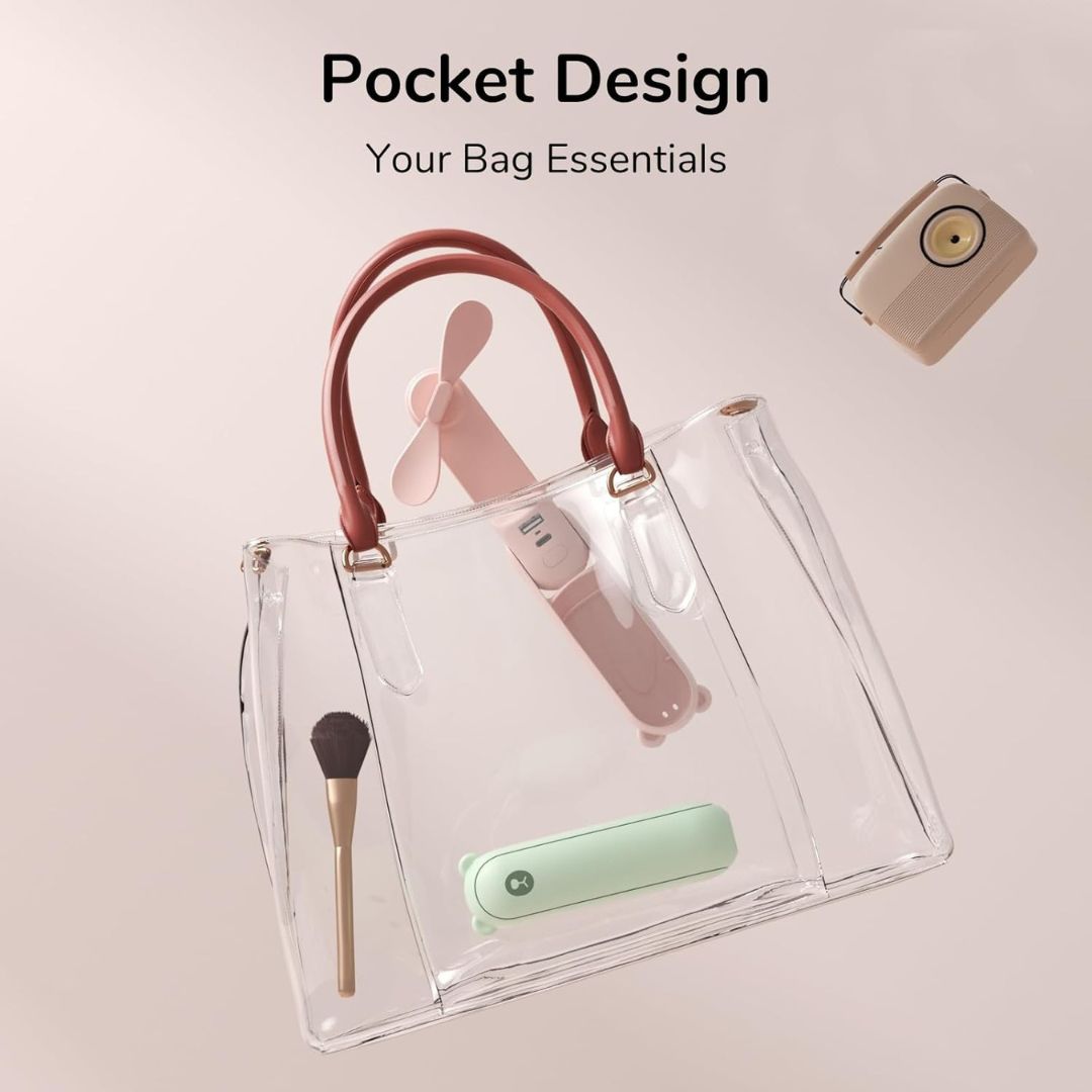 3 In 1 Handheld Mini Fan | USB Rechargeable, Foldable Design & Ideal for Travel, Camping, and Outdoor Activities | Kalsten