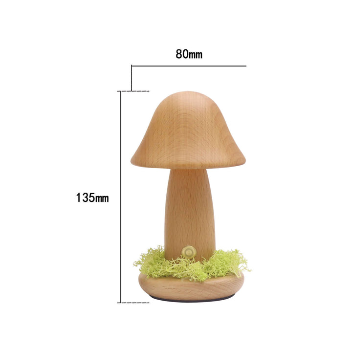 Twisted Mushroom Night Warm Light Touch Bedroom Bedhead Night Light Beech Wood LED USB Decorative Atmosphere Lamps Home Decor | Kalsten