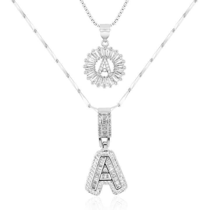 Kalsten | 2pc 14k Diamond Letter Initial Necklaces