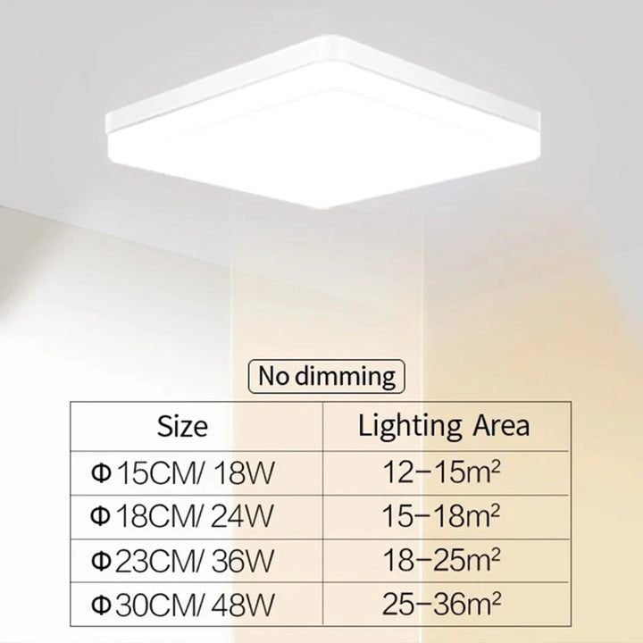 Modern LED Ceiling Lamp – Warm White Light for Living Room, Bedroom, Kitchen, and Dining Room – Energy-Efficient LED Ceiling Fixture | Kalsten