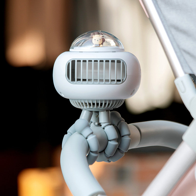 Portable Rechargeable Clip Stroller Fan, with 130° Oscillation & Flexible Tripod | Kalsten