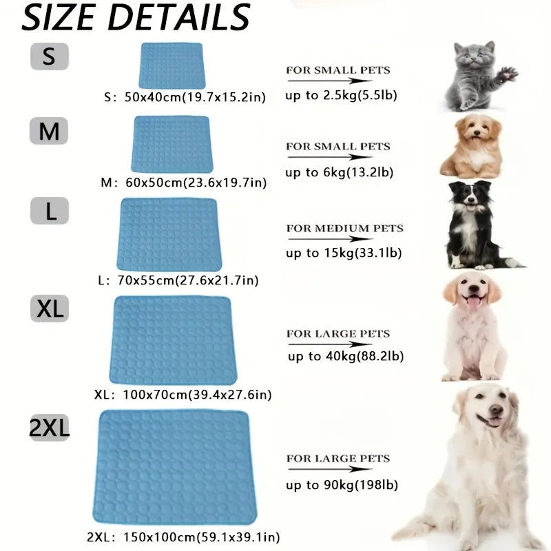 Extra Large Dog Cooling Mat | Summer Pet Bed for Small & Big Dogs | Durable Blanket for Cats & Sofa Protection - Ice Pad Blanket | Kalsten