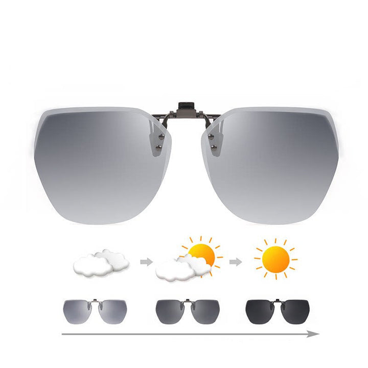 Kalsten | Clip-on Rimless Polarized Sunglasses, with Anti-glare and Flip-Up Design, for Outdoor/Driving