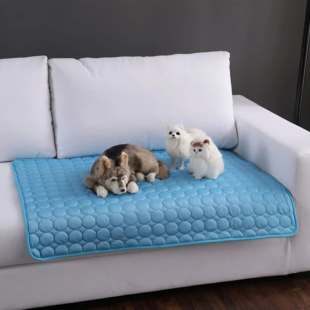 Extra Large Dog Cooling Mat | Summer Pet Bed for Small & Big Dogs | Durable Blanket for Cats & Sofa Protection - Ice Pad Blanket | Kalsten