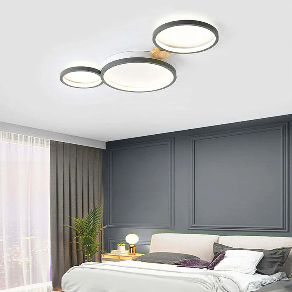 Ceiling Light Iron Wood 20 in Multi-Head Macaron Color Living Room Bedroom Dining Room LED Fixture | Kalsten