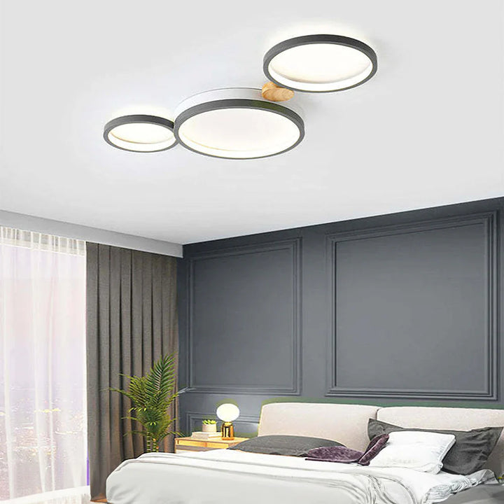 Ceiling Light Iron Wood 20 in Multi-Head Macaron Color Living Room Bedroom Dining Room LED Fixture | Kalsten