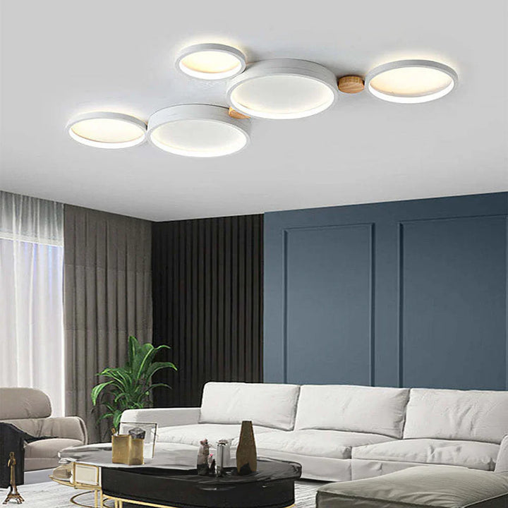 Ceiling Light Iron Wood 20 in Multi-Head Macaron Color Living Room Bedroom Dining Room LED Fixture | Kalsten