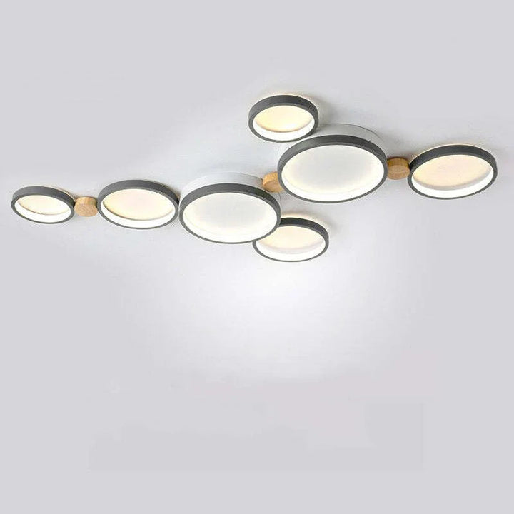 Ceiling Light Iron Wood 20 in Multi-Head Macaron Color Living Room Bedroom Dining Room LED Fixture | Kalsten