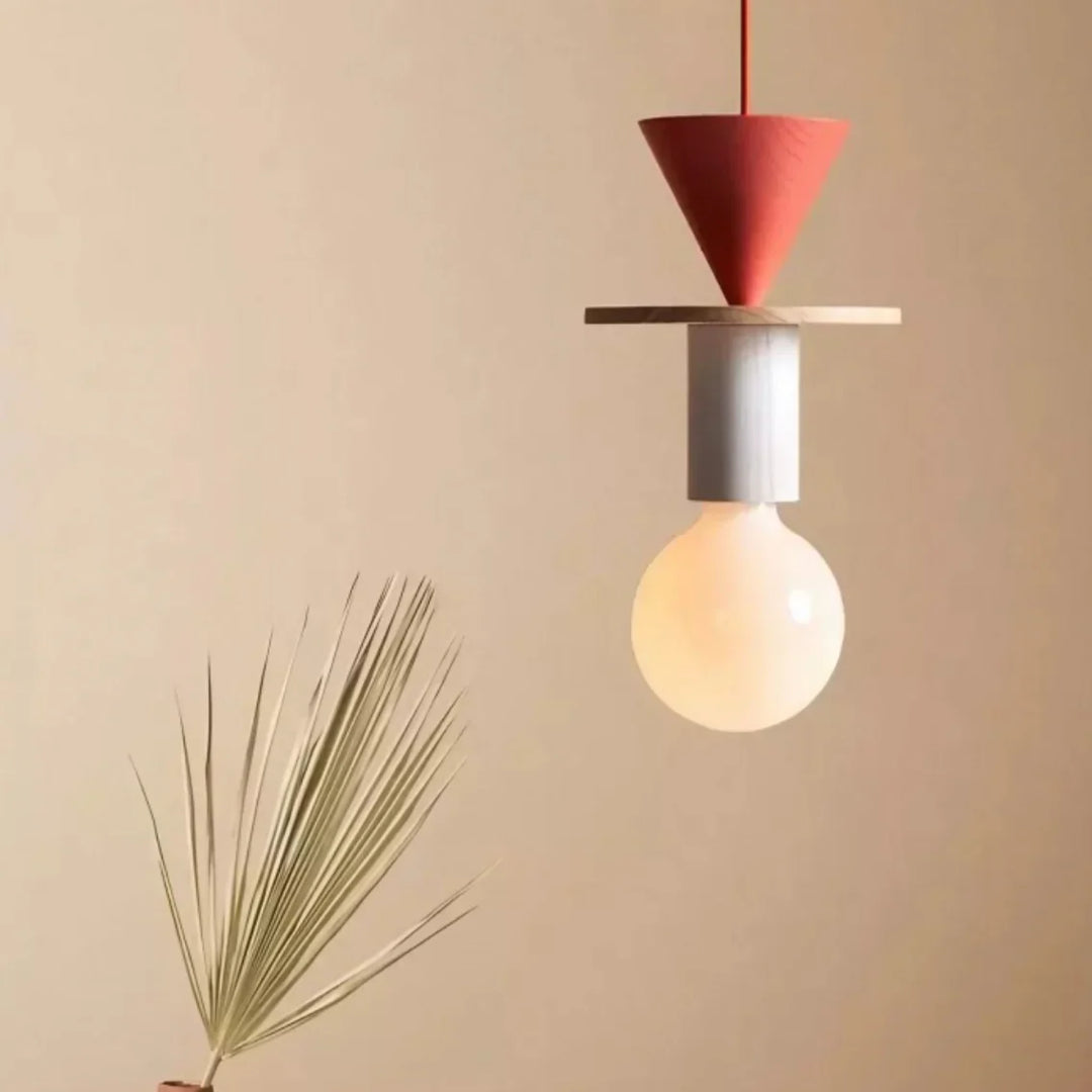 Pendant Light Wood 7.5 in to 16.5 in Multicolor Geometric Dining Living Room Ceiling Lamp Modern Home Decor | Kalsten