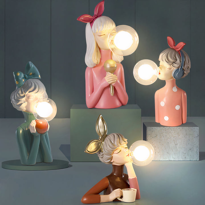 Artisan Sisters Table Lamp | Handcrafted Nightstand Lamp | Kalsten