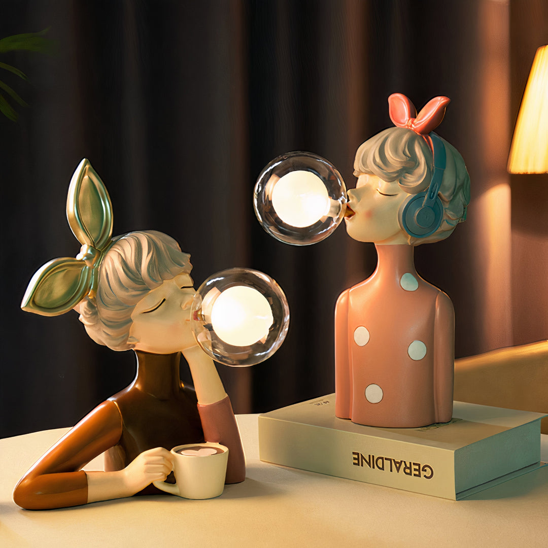 Artisan Sisters Table Lamp | Handcrafted Nightstand Lamp | Kalsten