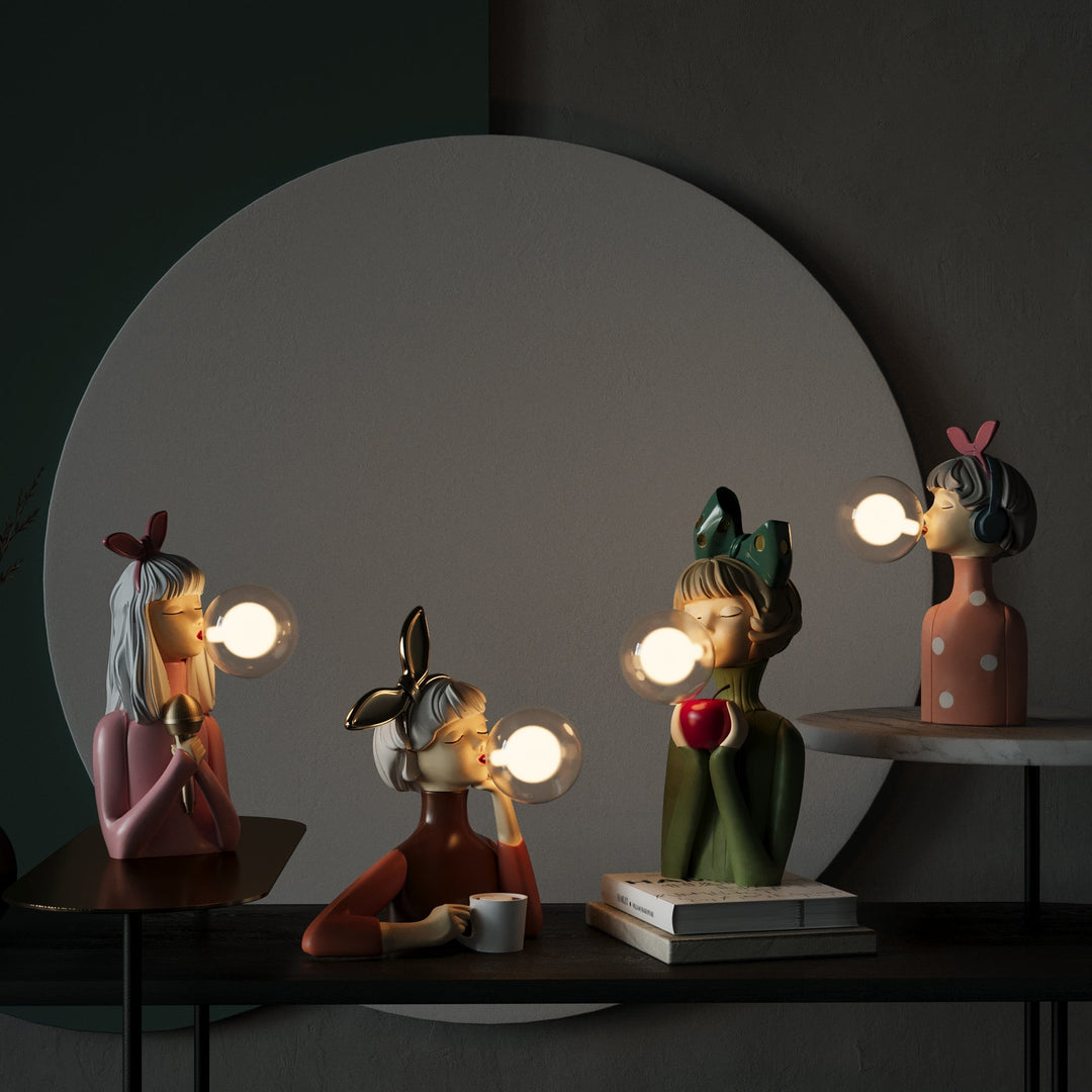 Artisan Sisters Table Lamp | Handcrafted Nightstand Lamp | Kalsten