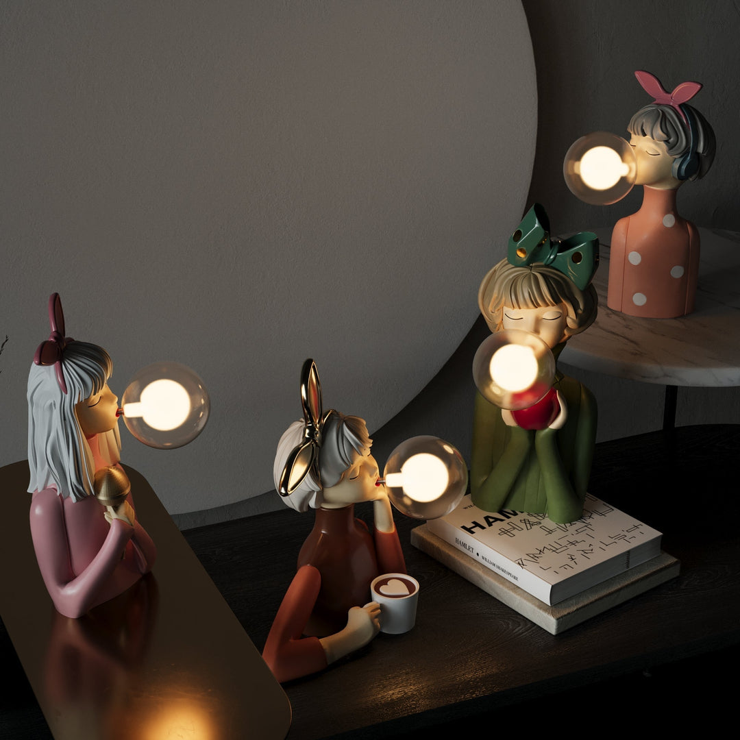 Artisan Sisters Table Lamp | Handcrafted Nightstand Lamp | Kalsten
