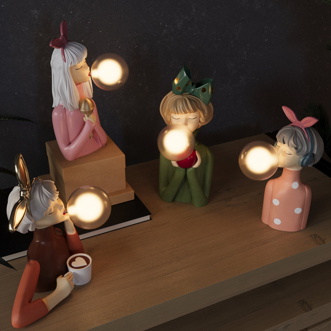Artisan Sisters Table Lamp | Handcrafted Nightstand Lamp | Kalsten