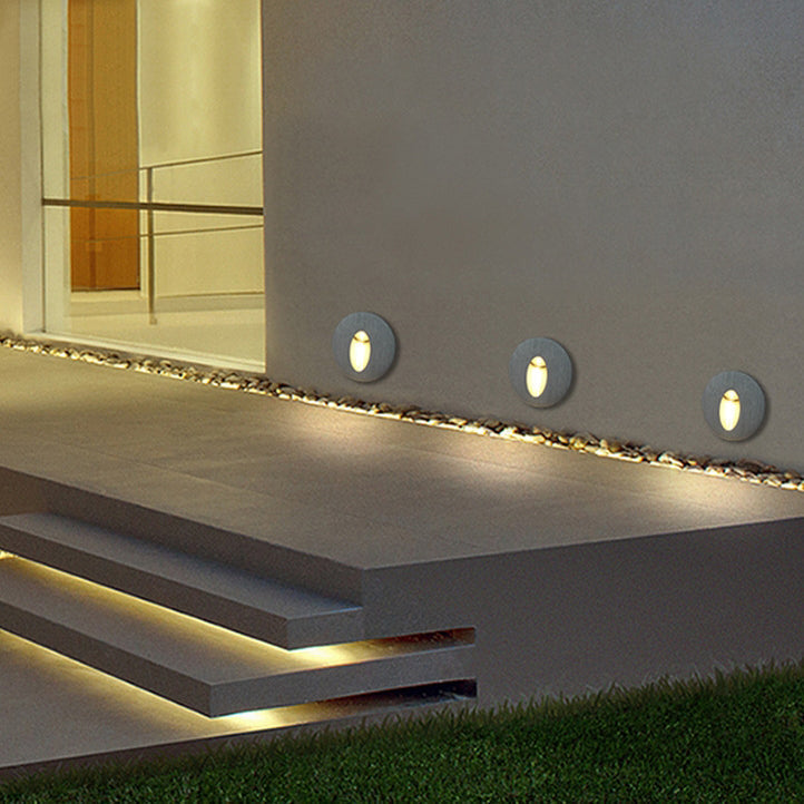 Modern Art Deco Round Square Aluminum Waterproof LED Wall Light for Hallways | Kalsten