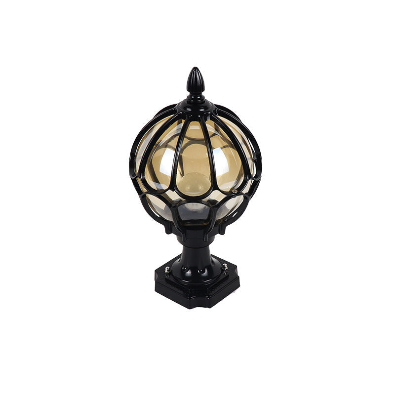 Contemporary Simplicity Round Waterproof Aluminum Glass 1 - Light Outdoor Post Light For Garden | Kalsten