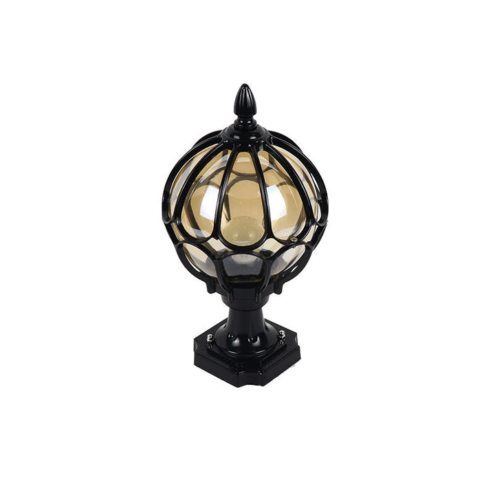 Contemporary Simplicity Round Waterproof Aluminum Glass 1 - Light Outdoor Post Light For Garden | Kalsten