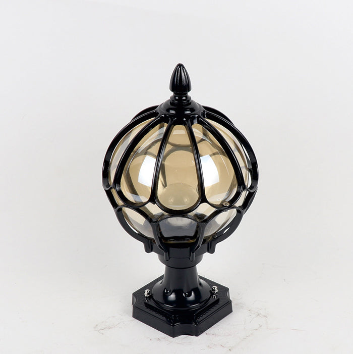 Contemporary Simplicity Round Waterproof Aluminum Glass 1 - Light Outdoor Post Light For Garden | Kalsten