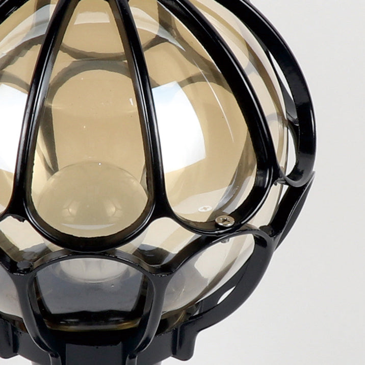 Contemporary Simplicity Round Waterproof Aluminum Glass 1 - Light Outdoor Post Light For Garden | Kalsten