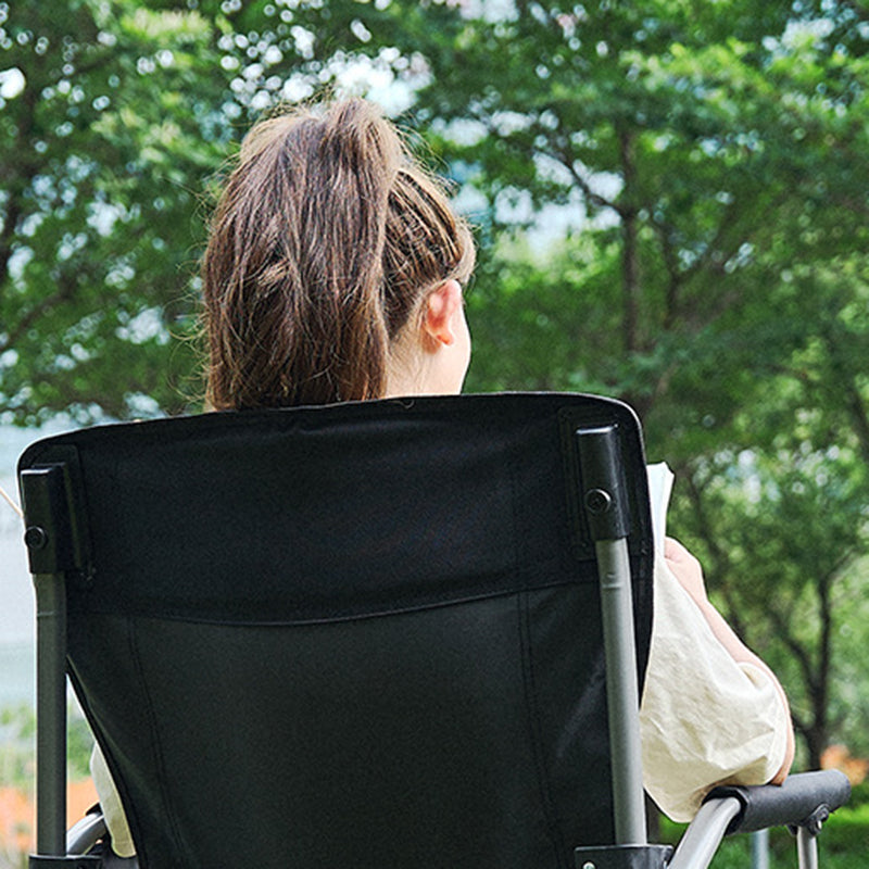 Modern Minimalist Square Carbon Steel Oxford Fabric Foldable Backrest Armrest Black Camping Chair For Outdoor | Kalsten