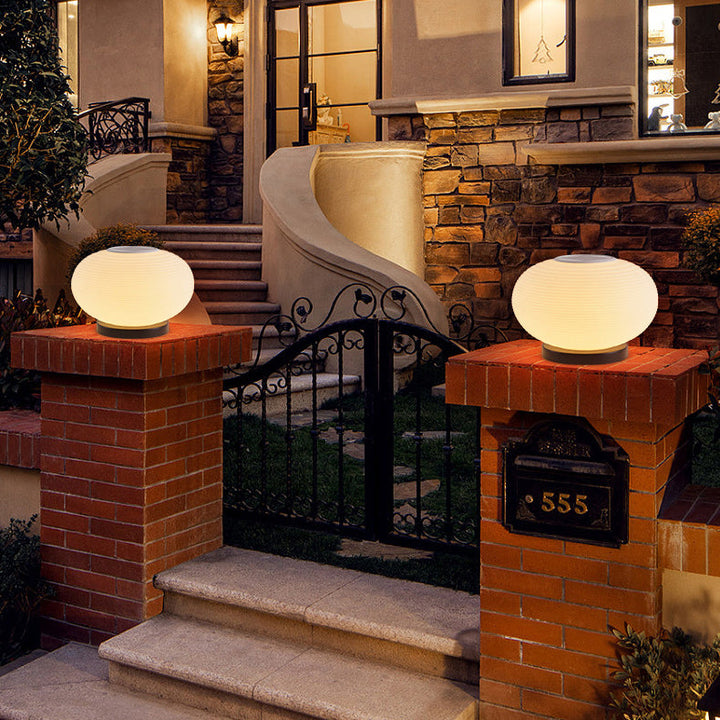 Modern Minimalist PE Oval LED Solar & Waterproof Outdoor Light For Garden & Patio | Kalsten