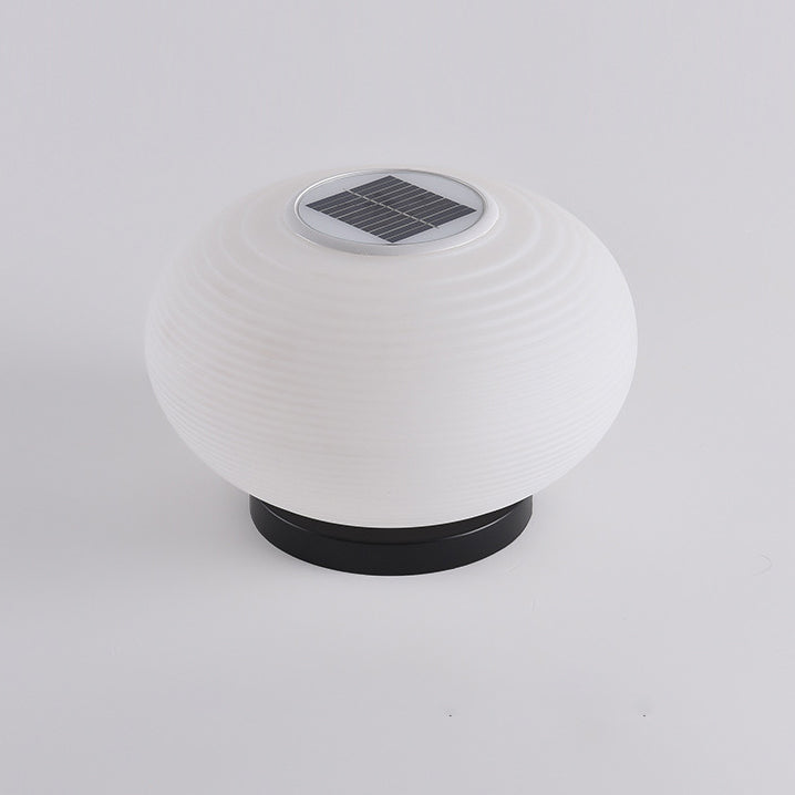Modern Minimalist PE Oval LED Solar & Waterproof Outdoor Light For Garden & Patio | Kalsten