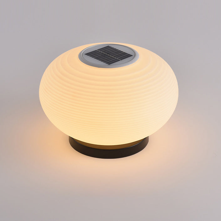 Modern Minimalist PE Oval LED Solar & Waterproof Outdoor Light For Garden & Patio | Kalsten