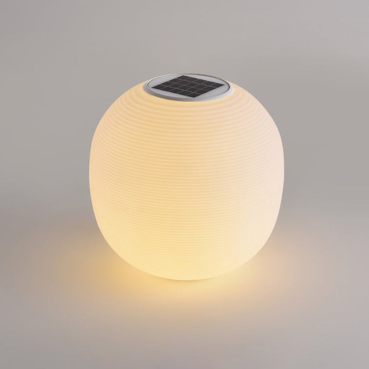 Modern Minimalist PE Oval LED Solar & Waterproof Outdoor Light For Garden & Patio | Kalsten