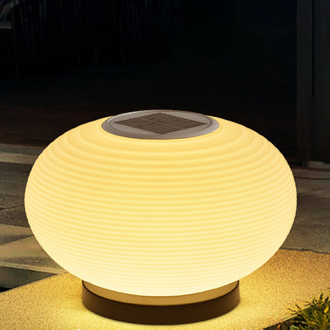Modern Minimalist PE Oval LED Solar & Waterproof Outdoor Light For Garden & Patio | Kalsten