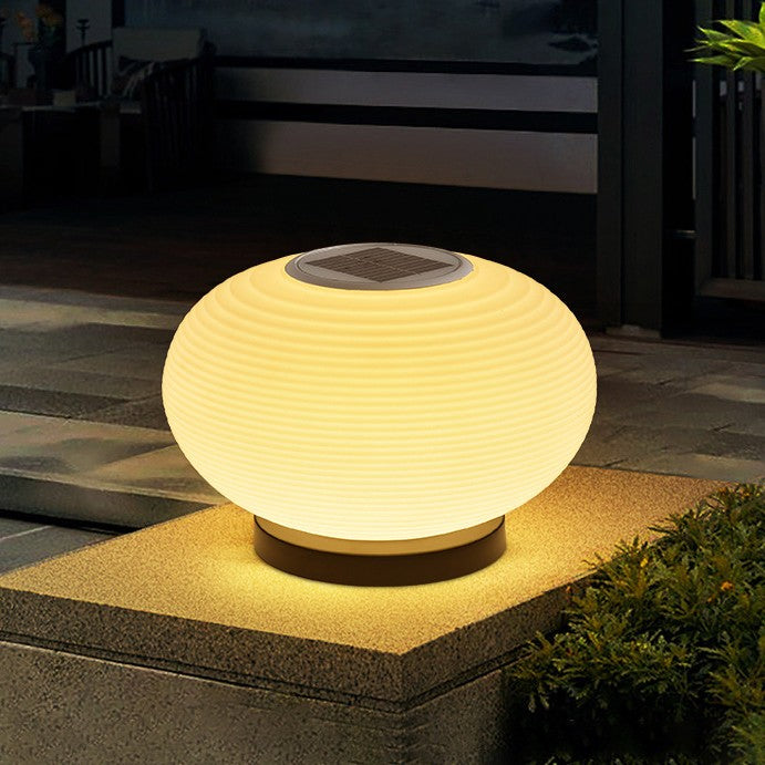Modern Minimalist PE Oval LED Solar & Waterproof Outdoor Light For Garden & Patio | Kalsten