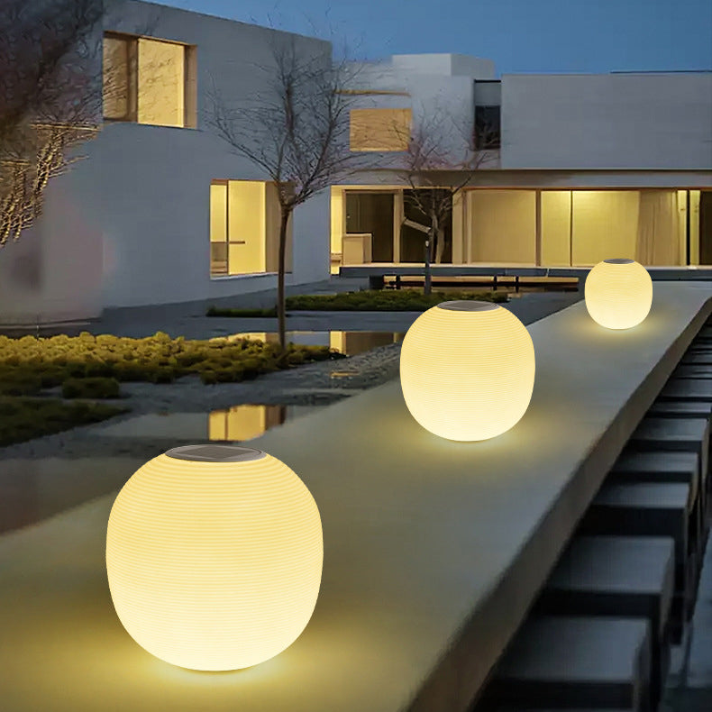 Modern Minimalist PE Oval LED Solar & Waterproof Outdoor Light For Garden & Patio | Kalsten