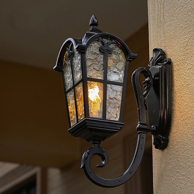 Contemporary Nordic Aluminum Glass Curved-Square 1-Light Wall Sconce Lamp For Outdoor | Kalsten