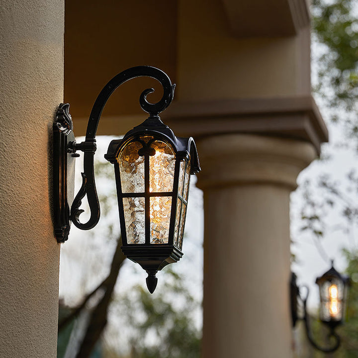 Contemporary Nordic Aluminum Glass Curved-Square 1-Light Wall Sconce Lamp For Outdoor | Kalsten